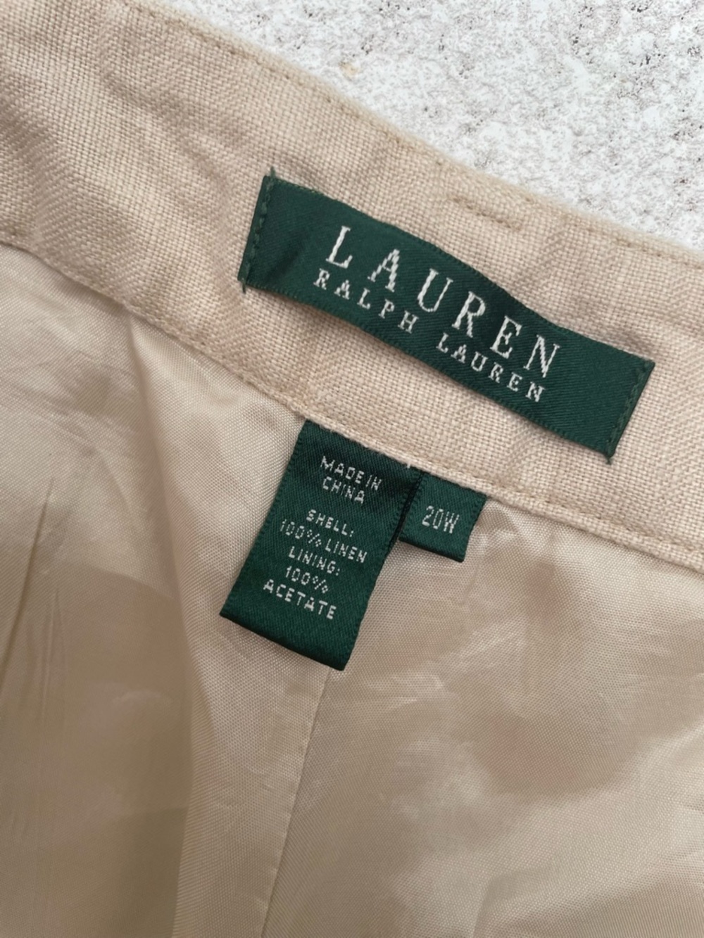 Ralph Lauren Neutral Wide-Leg Linen Trousers - Picture 4 of 5
